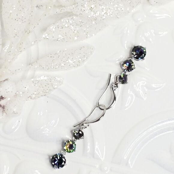 Rainbow Mystic Topaz Drop Dangle Earrings on 925 Sterling Silver - Picture 7 of 7